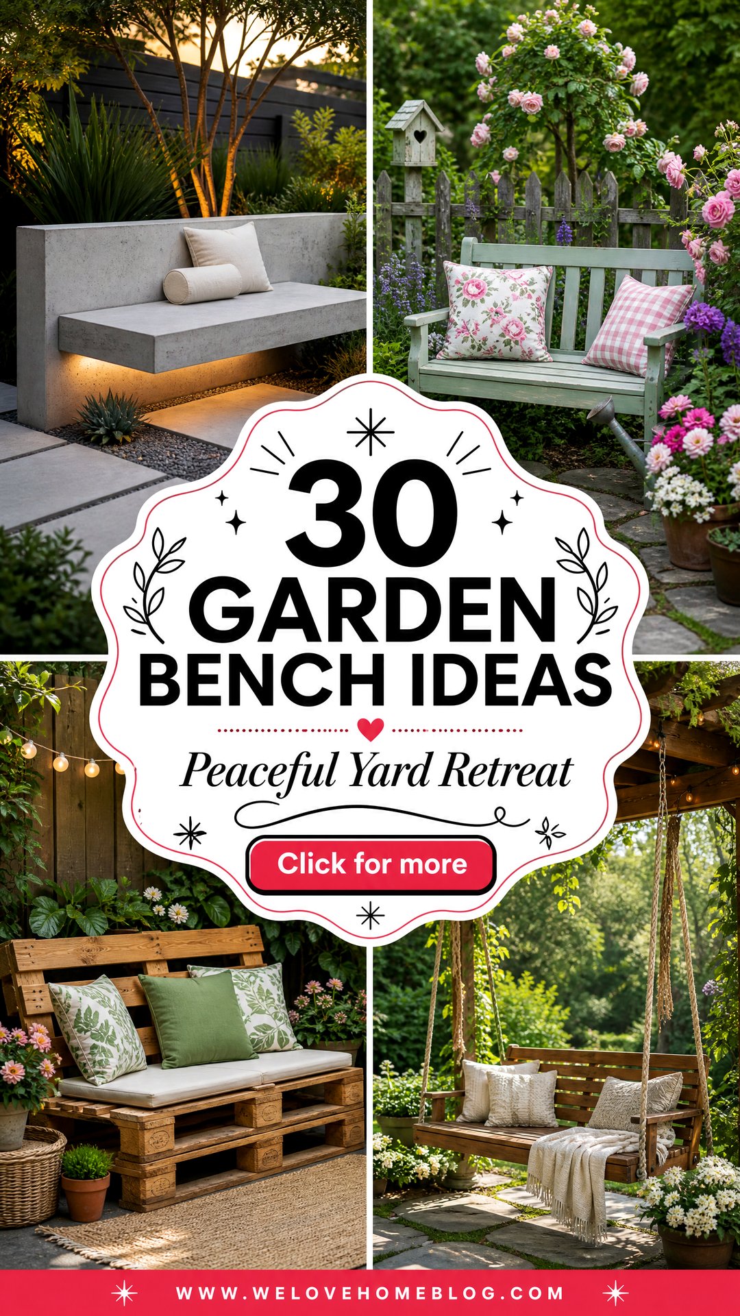 30 Relaxing Garden Bench Ideas for a Peaceful Yard - 30 Relaxing Garden Bench Ideas for a Peaceful Yard