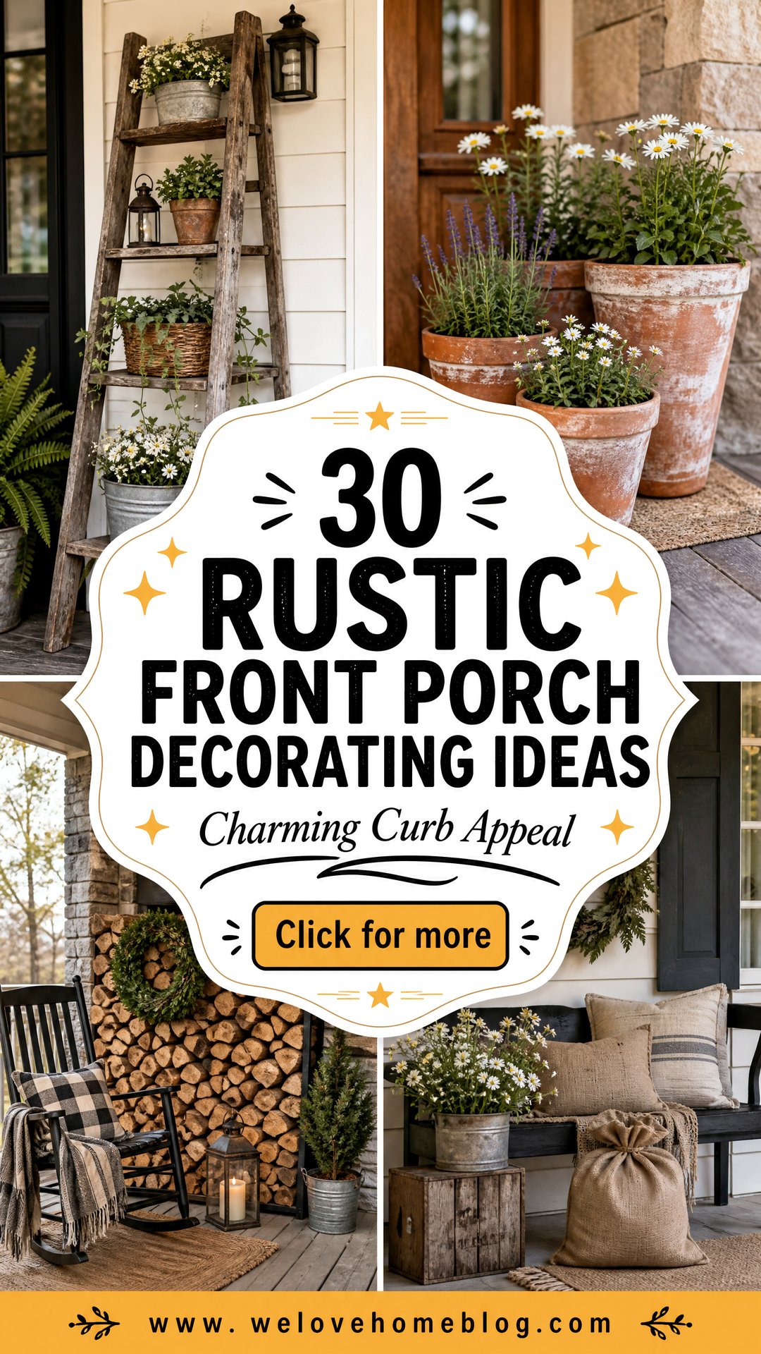 30 Rustic Front Porch Decorating Ideas for Curb Appeal - 30 Rustic Front Porch Decorating Ideas for Curb Appeal