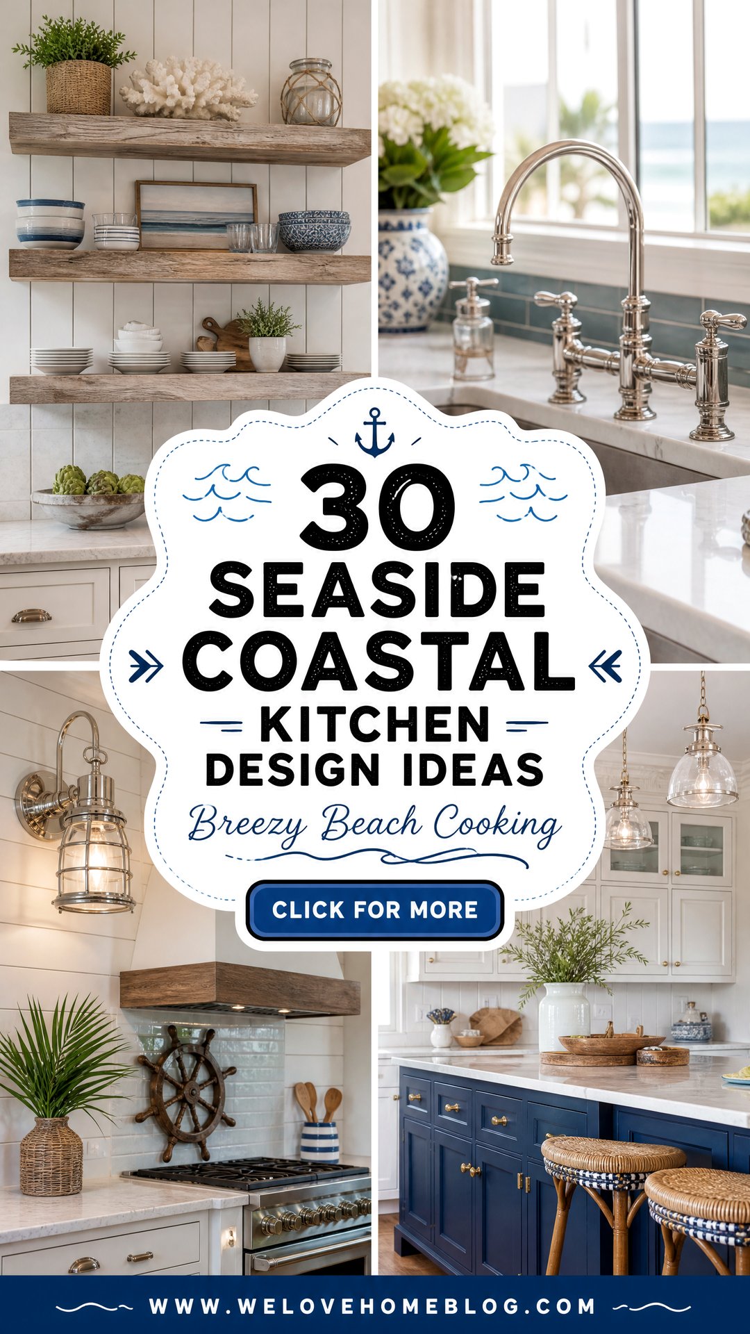 30 Seaside Coastal Kitchen Design Ideas Youll Love - 30 Seaside Coastal Kitchen Design Ideas You'll Love