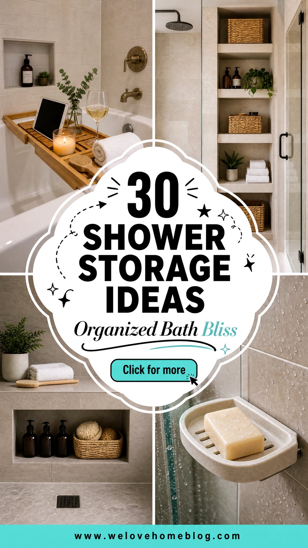 30 Shower Storage Ideas to Keep Your Bath Organized - 30 Shower Storage Ideas to Keep Your Bath Organized