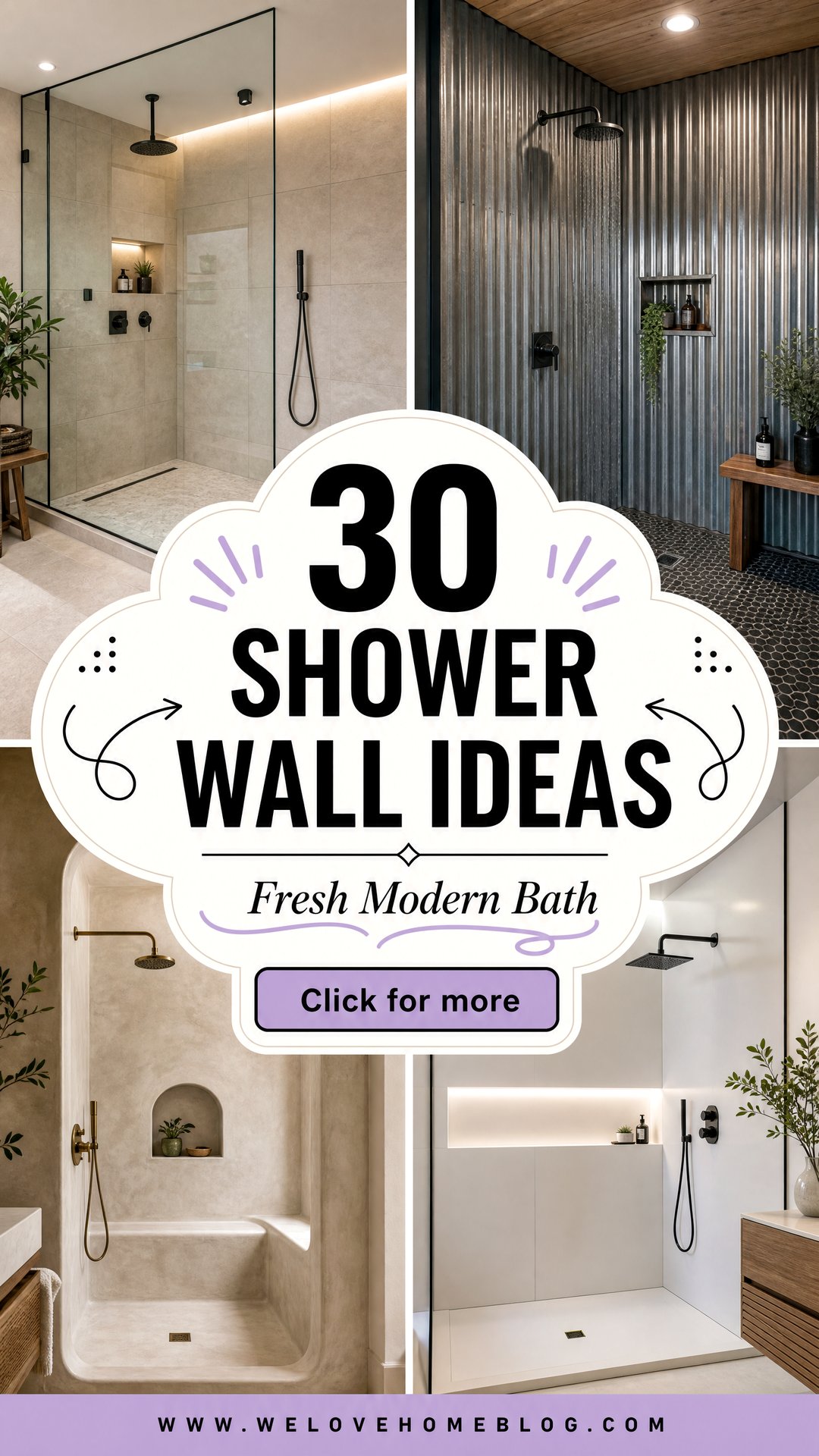 30 Shower Wall Ideas for a Fresh and Modern Bath - 30 Shower Wall Ideas for a Fresh and Modern Bath