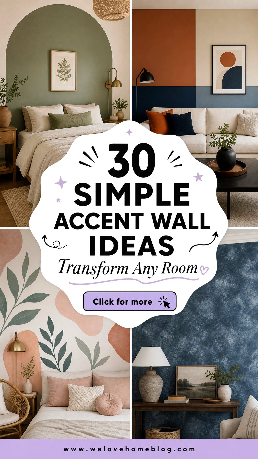 30 Simple Accent Wall Ideas to Transform Your Room - 30 Simple Accent Wall Ideas to Transform Your Room