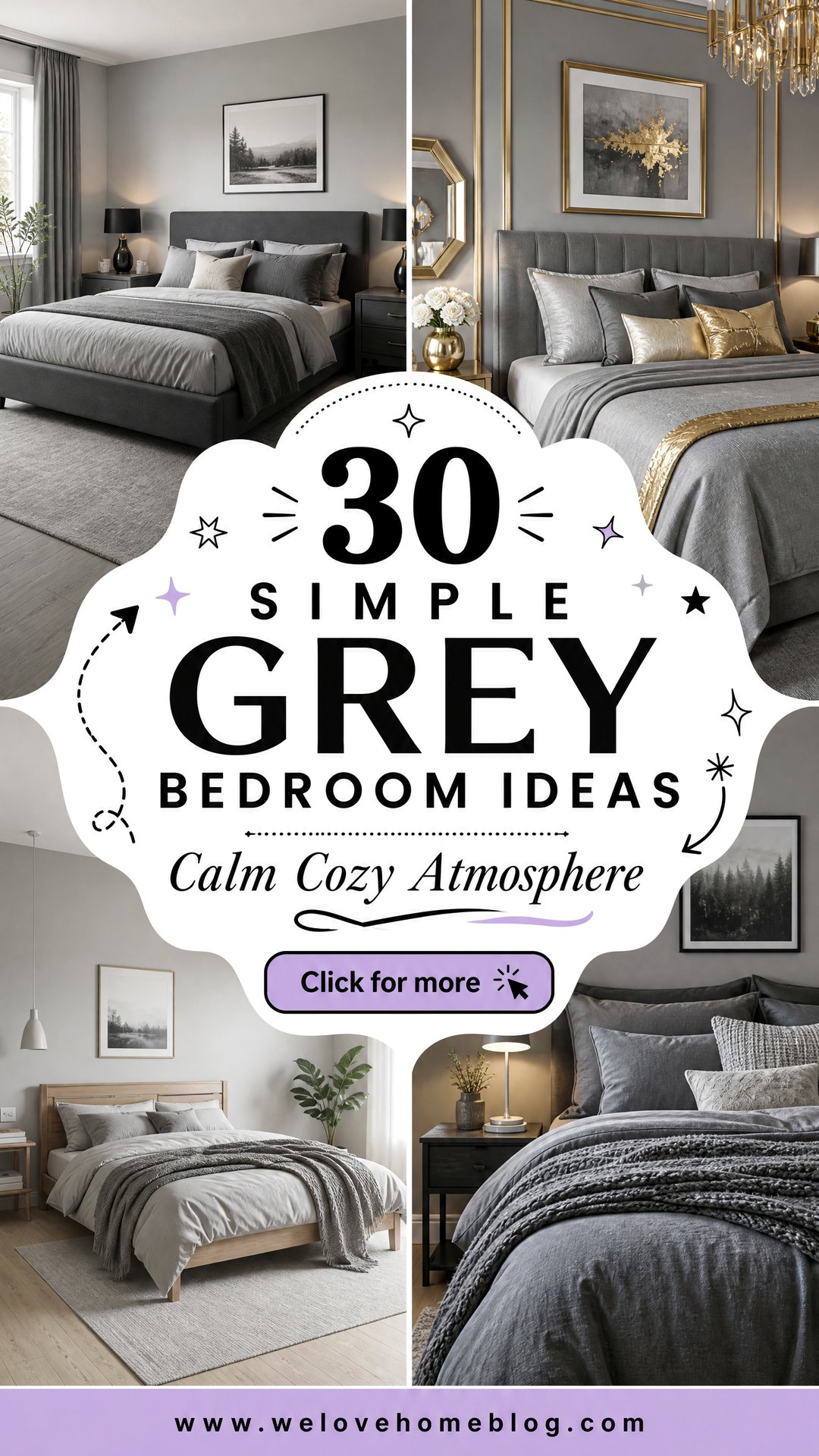 30 Simple Grey Bedroom Ideas for a Calm Atmosphere - 30 Simple Grey Bedroom Ideas for a Calm Atmosphere