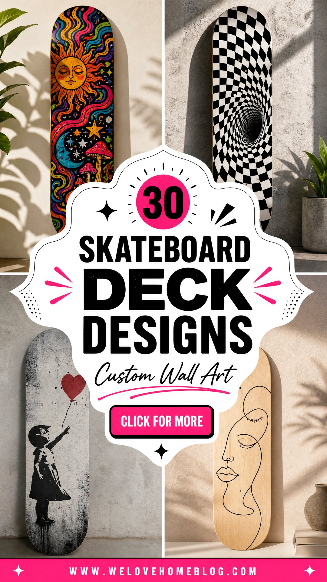 30 Skateboard Deck Designs for Custom Wall Art Inspiration - 30 Skateboard Deck Designs for Custom Wall Art Inspiration