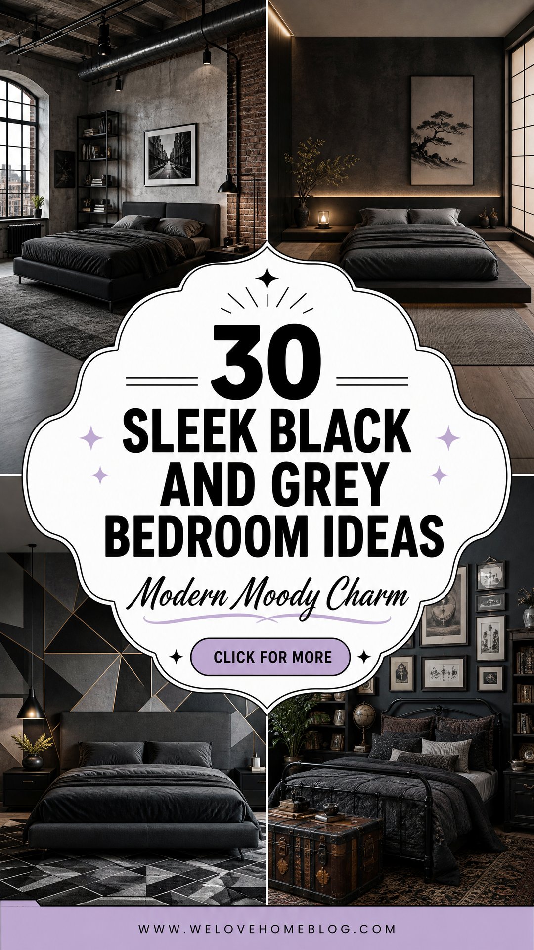 30 Sleek Black and Grey Bedroom Ideas for Modern Homes - 30 Sleek Black and Grey Bedroom Ideas for Modern Homes