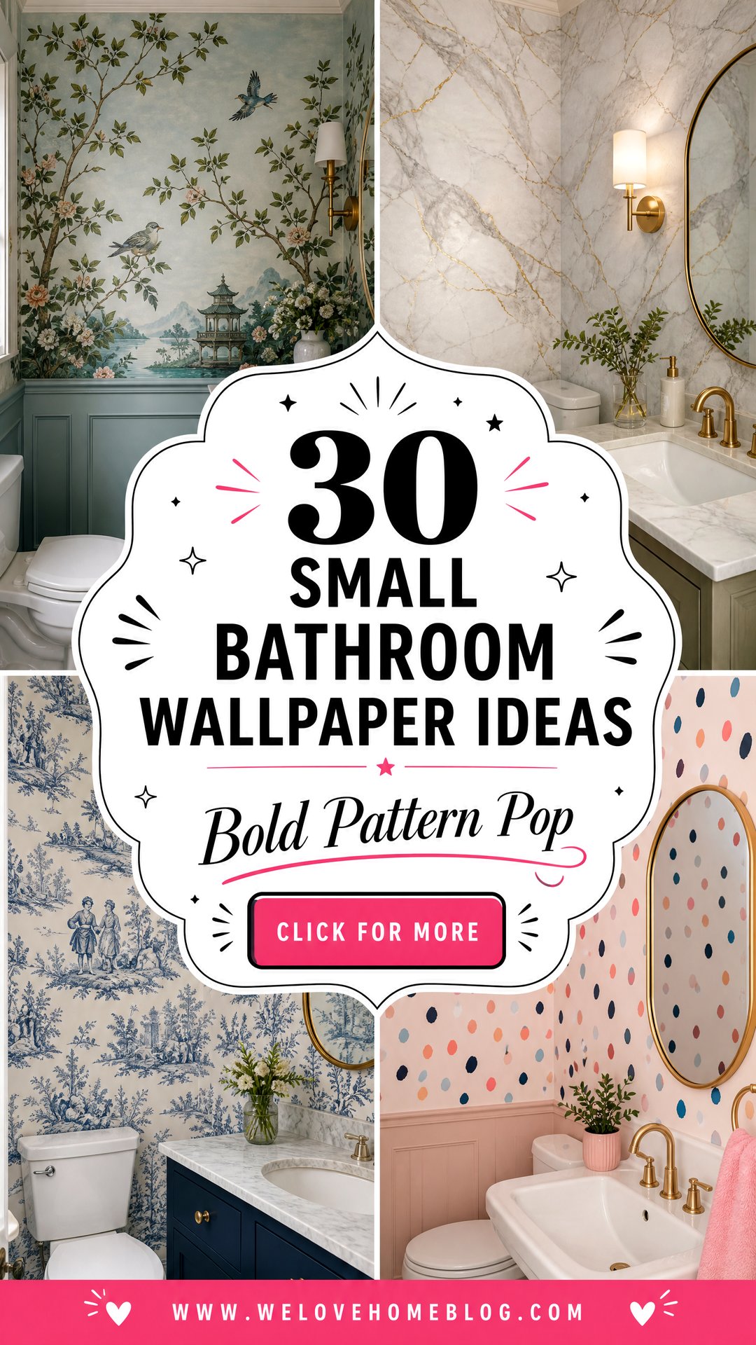 30 Small Bathroom Wallpaper Ideas for a Bold Look - 30 Small Bathroom Wallpaper Ideas for a Bold Look
