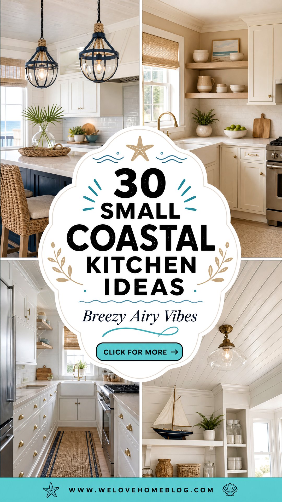 30 Small Coastal Kitchen Ideas for a Breezy Airy Vibe - 30 Small Coastal Kitchen Ideas for a Breezy, Airy Vibe