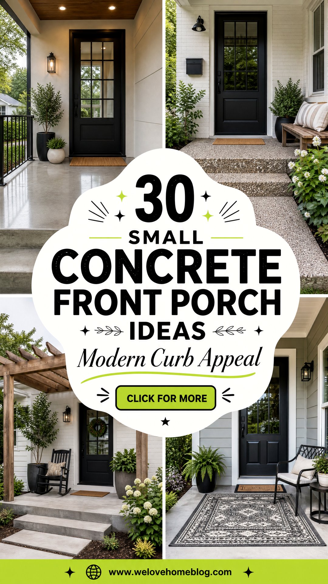 30 Small Concrete Front Porch Ideas for a Modern Home - 30 Small Concrete Front Porch Ideas for a Modern Home