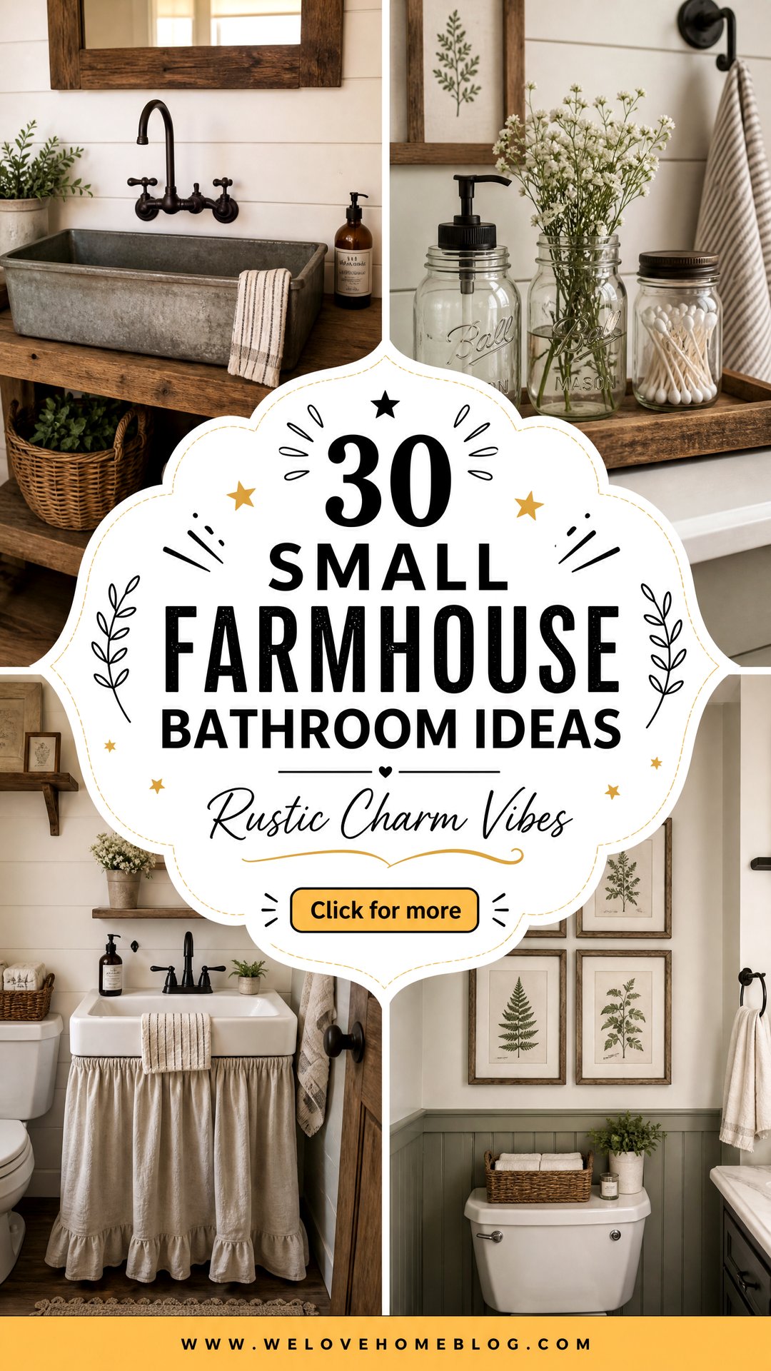 30 Small Farmhouse Bathroom Ideas for Rustic Charm - 30 Small Farmhouse Bathroom Ideas for Rustic Charm
