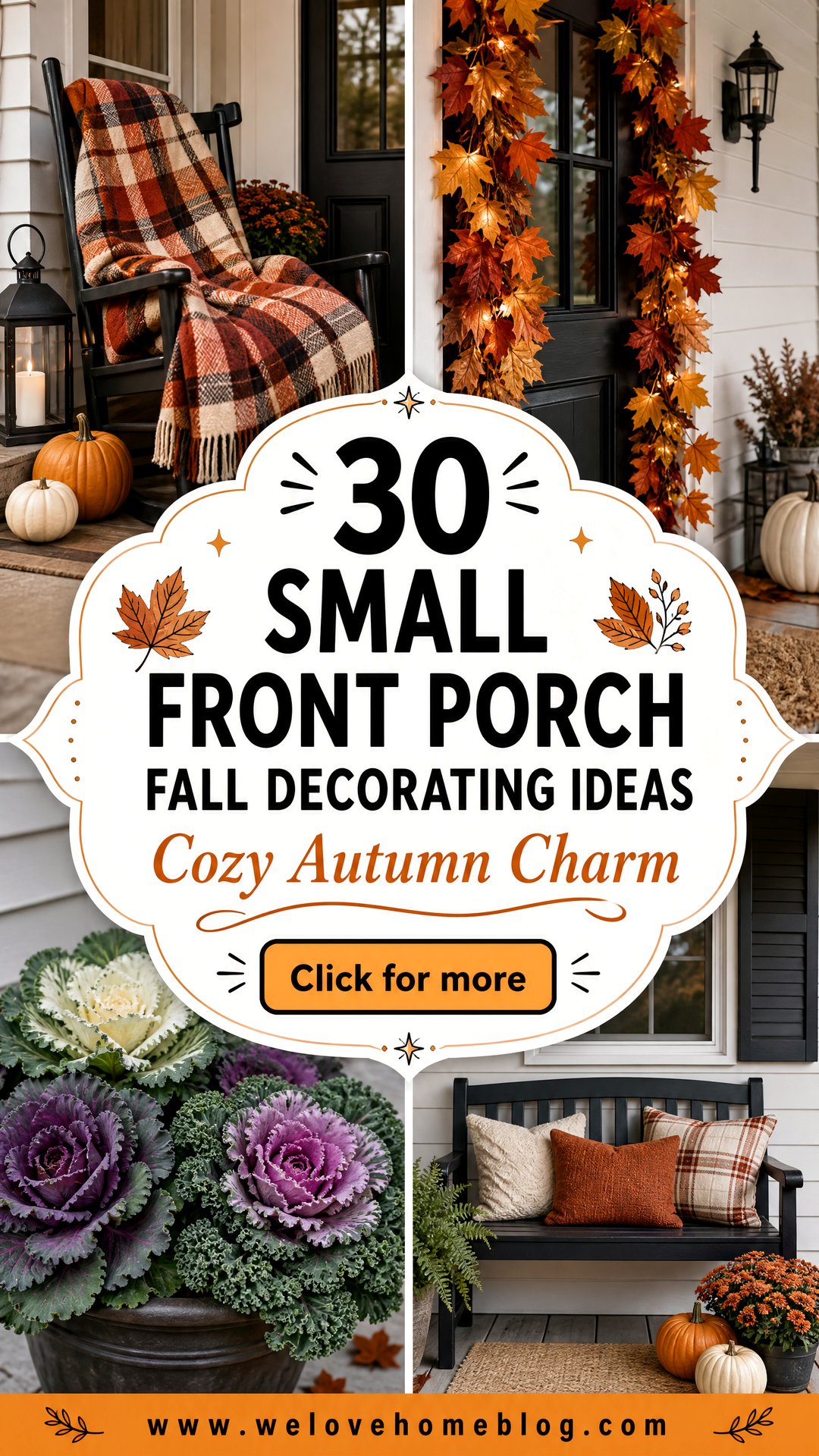 30 Small Front Porch Fall Decorating Ideas for Autumn - 30 Small Front Porch Fall Decorating Ideas for Autumn