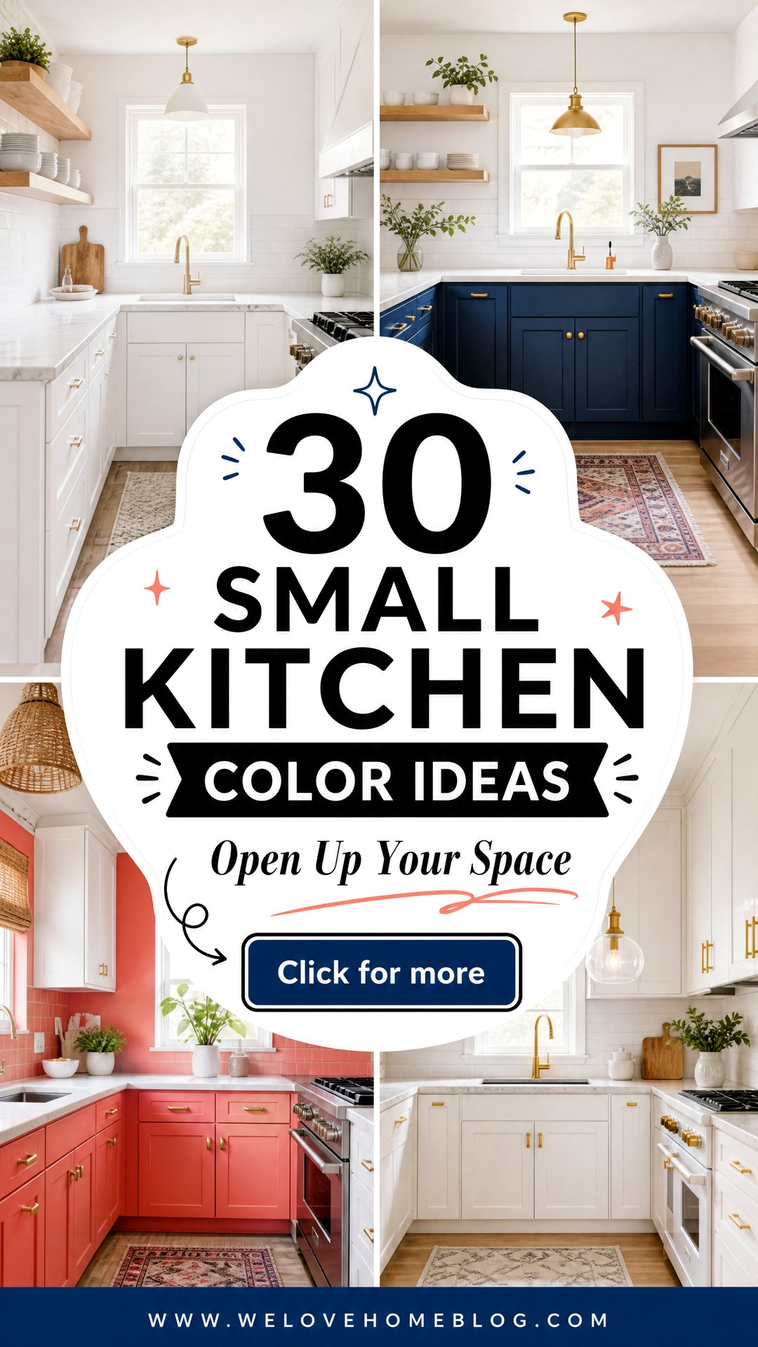 30 Small Kitchen Color Ideas to Open Up Your Space - 30 Small Kitchen Color Ideas to Open Up Your Space