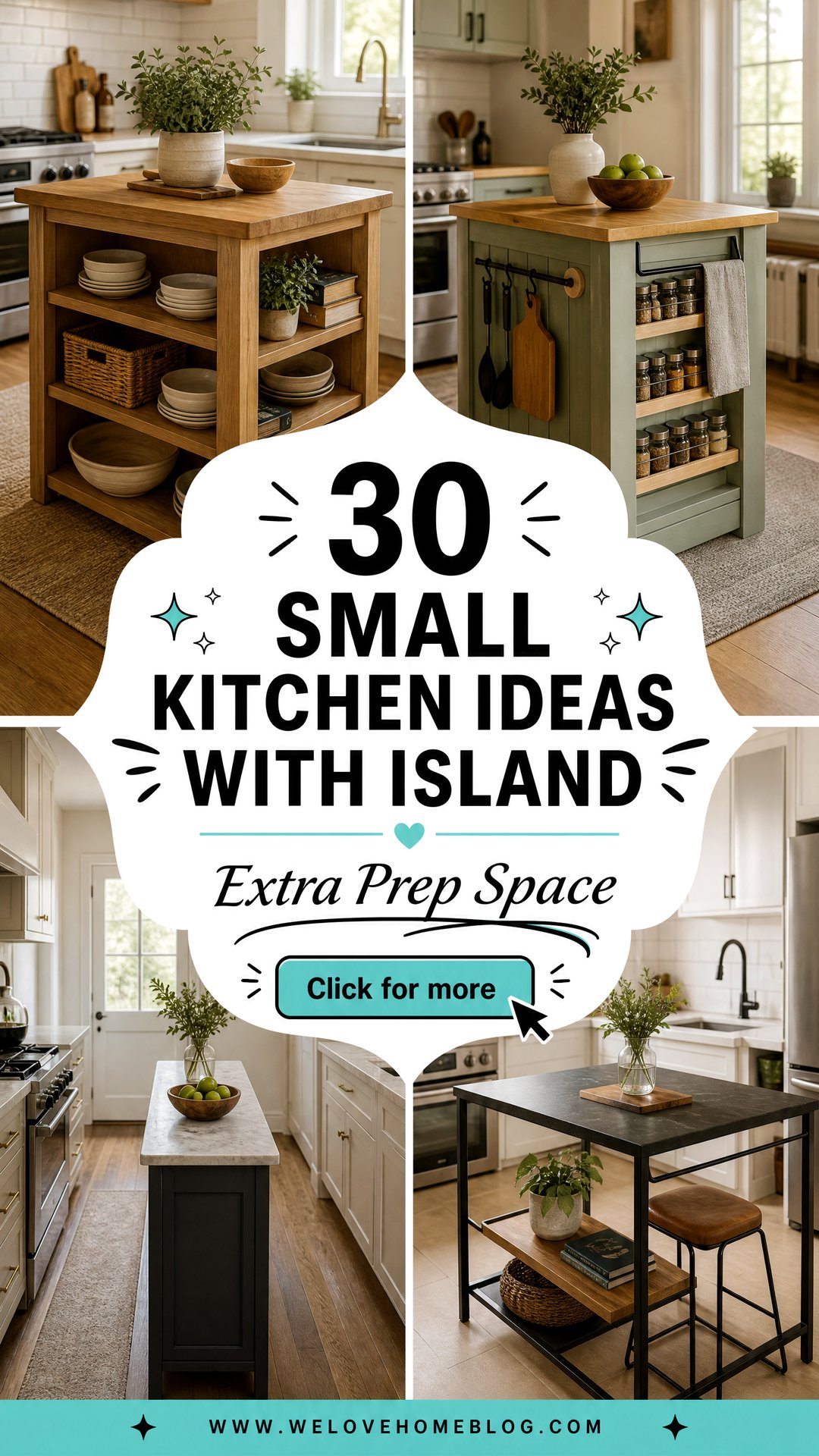30 Small Kitchen Ideas With Island for Extra Prep - 30 Small Kitchen Ideas With Island for Extra Prep
