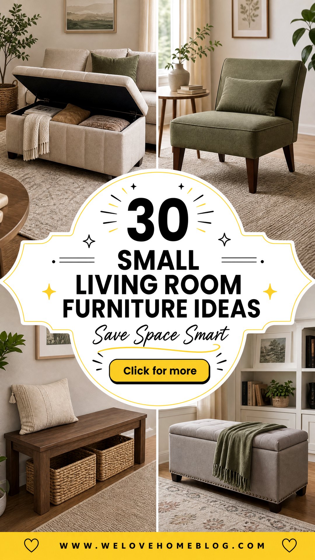 30 Small Living Room Furniture Ideas to Save Space - 30 Small Living Room Furniture Ideas to Save Space