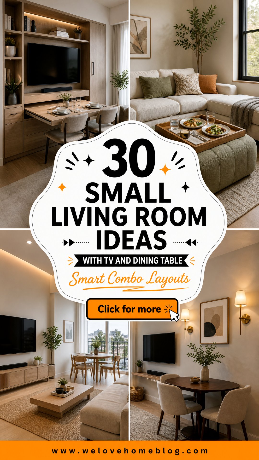 30 Small Living Room Ideas With TV and Dining Table - 30 Small Living Room Ideas With TV and Dining Table