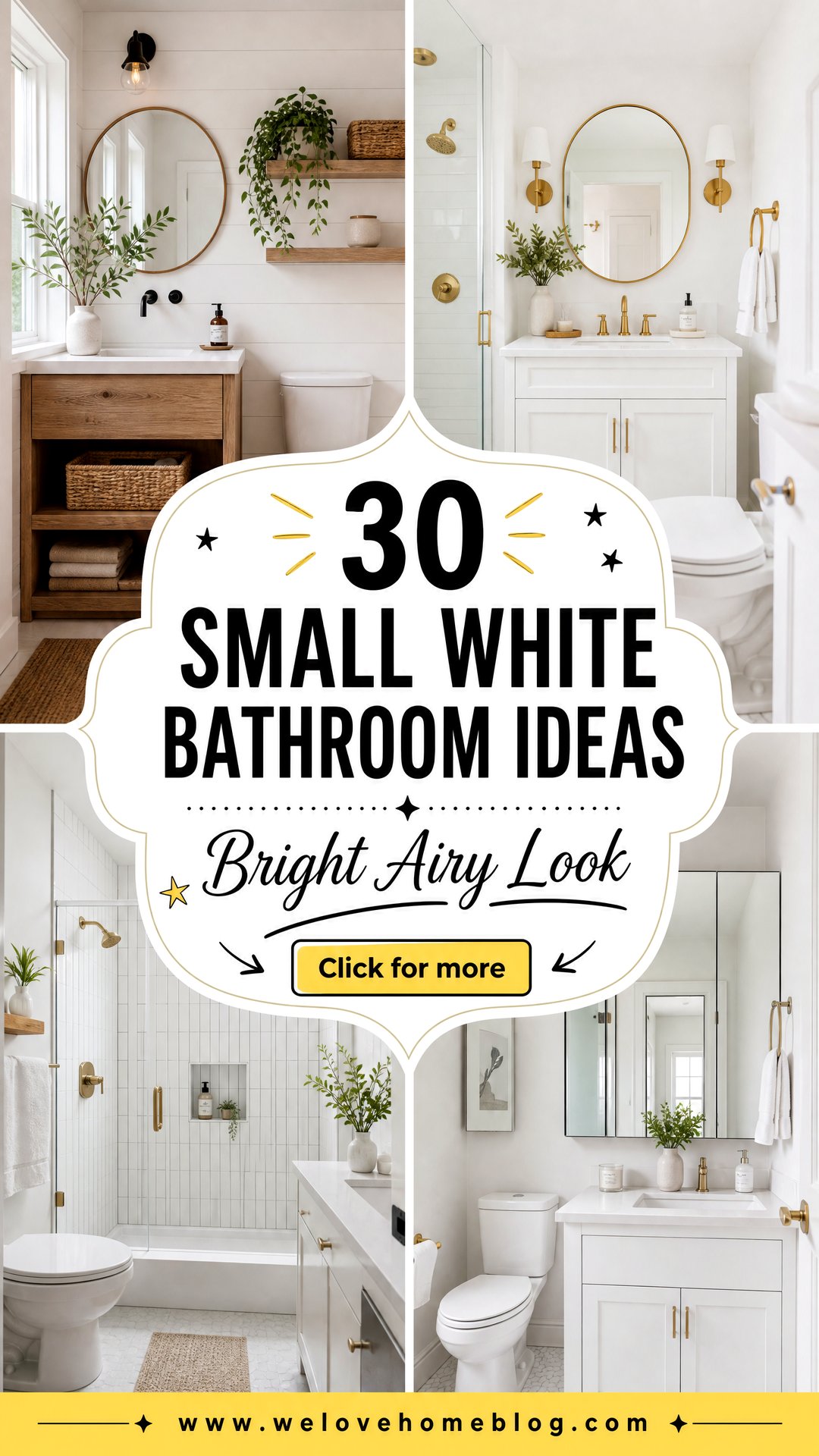 30 Small White Bathroom Ideas for a Bright Airy Look - 30 Small White Bathroom Ideas for a Bright, Airy Look