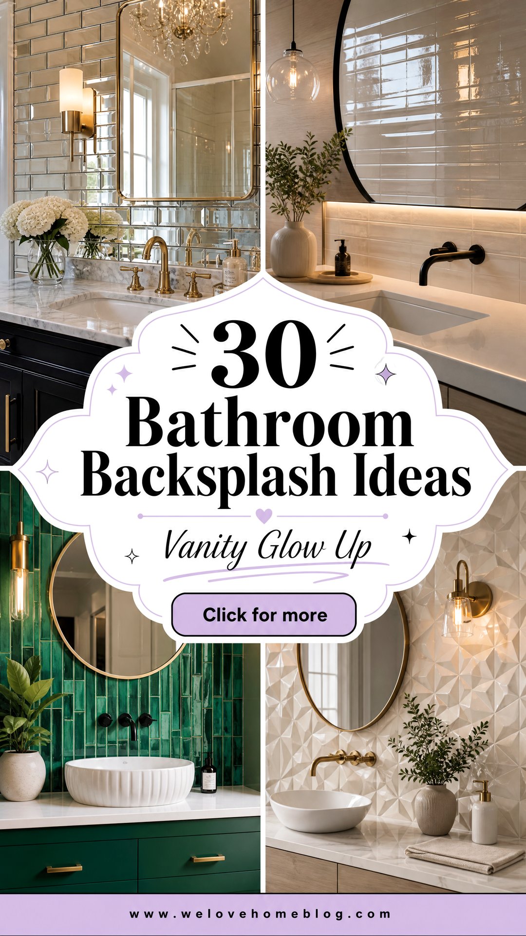 30 Stunning Bathroom Backsplash Ideas for a Vanity Upgrade - 30 Stunning Bathroom Backsplash Ideas for a Vanity Upgrade