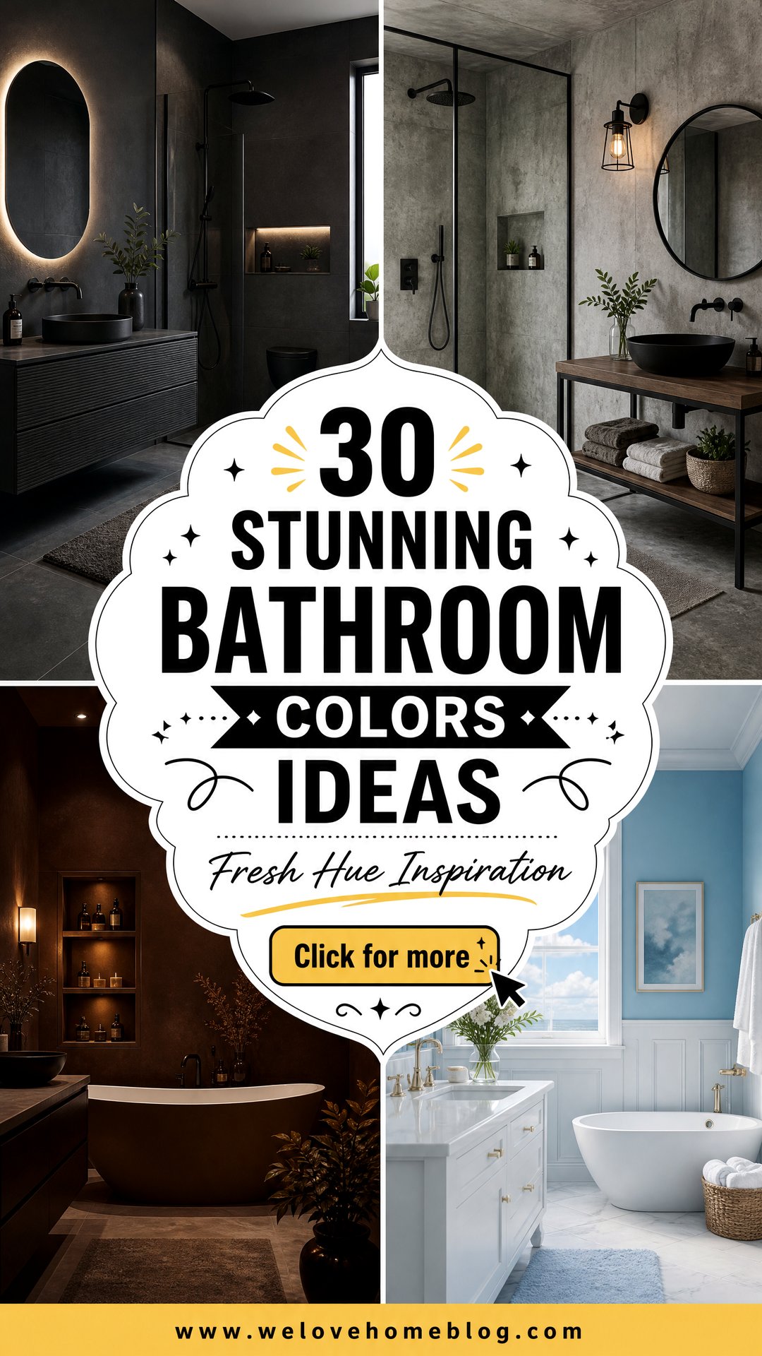 30 Stunning Bathroom Colors Ideas for a Fresh New Look - 30 Stunning Bathroom Colors Ideas for a Fresh New Look
