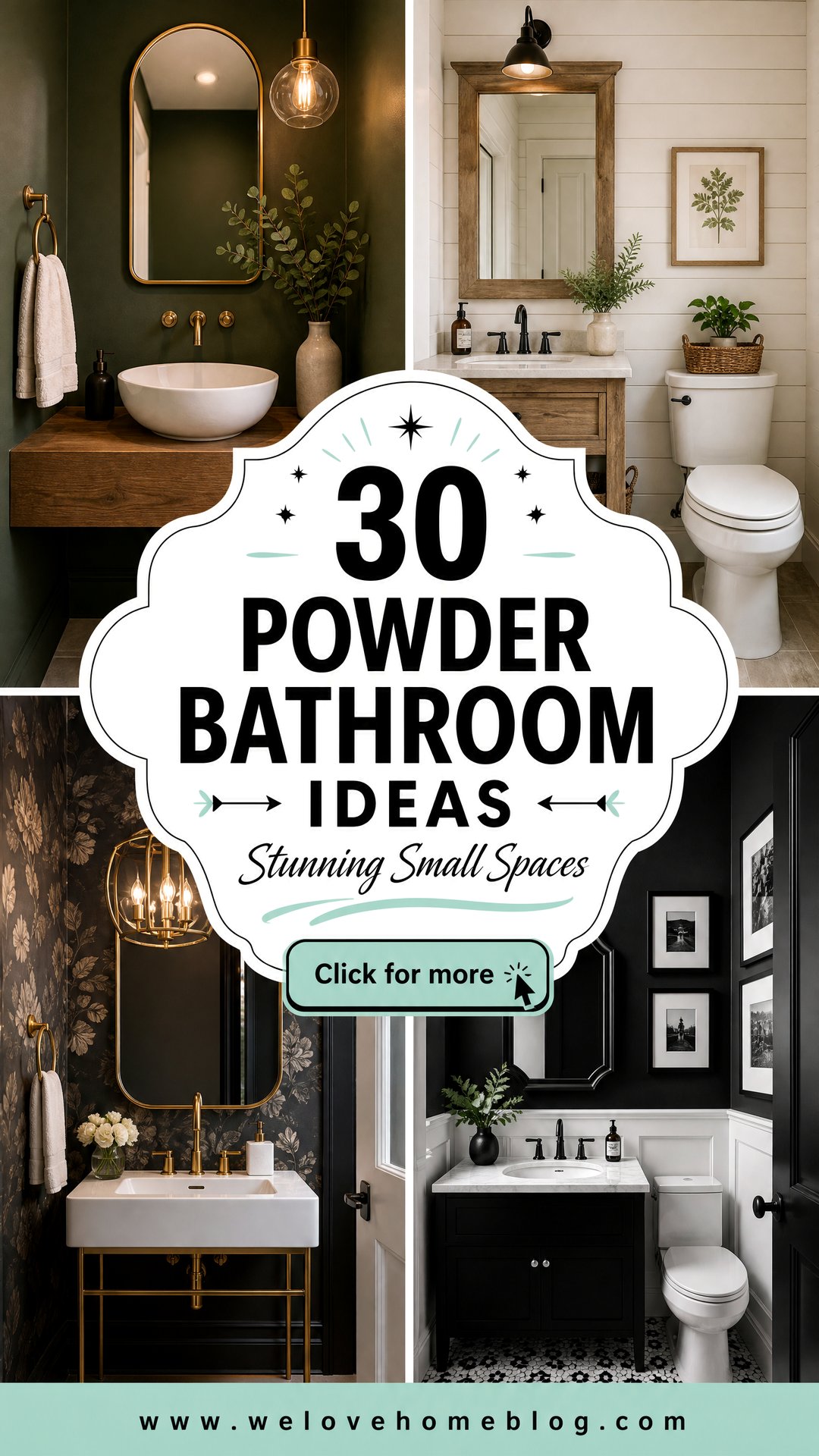 30 Stunning Powder Bathroom Ideas for Small Spaces - 30 Stunning Powder Bathroom Ideas for Small Spaces