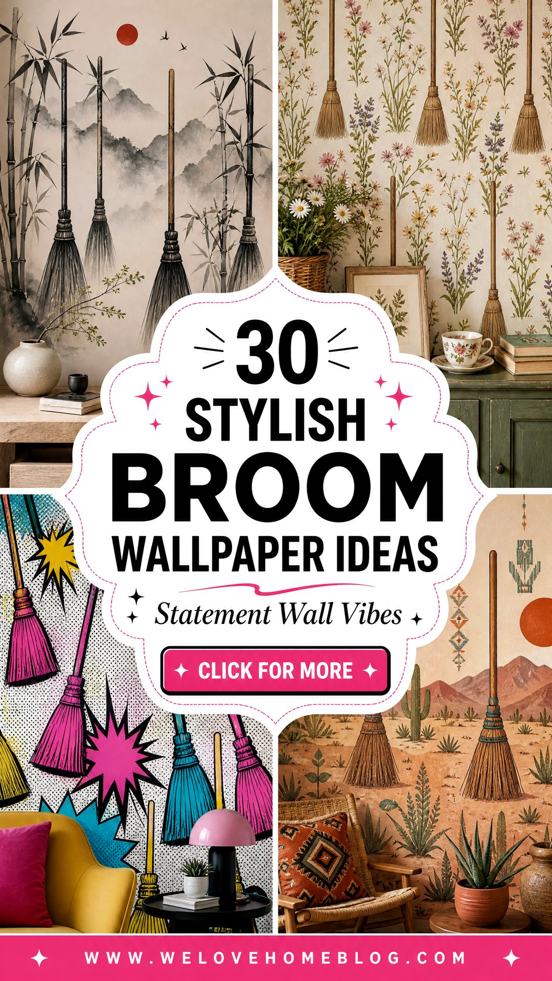 30 Stylish Broom Wallpaper Ideas for Every Room - 30 Stylish Broom Wallpaper Ideas for Every Room