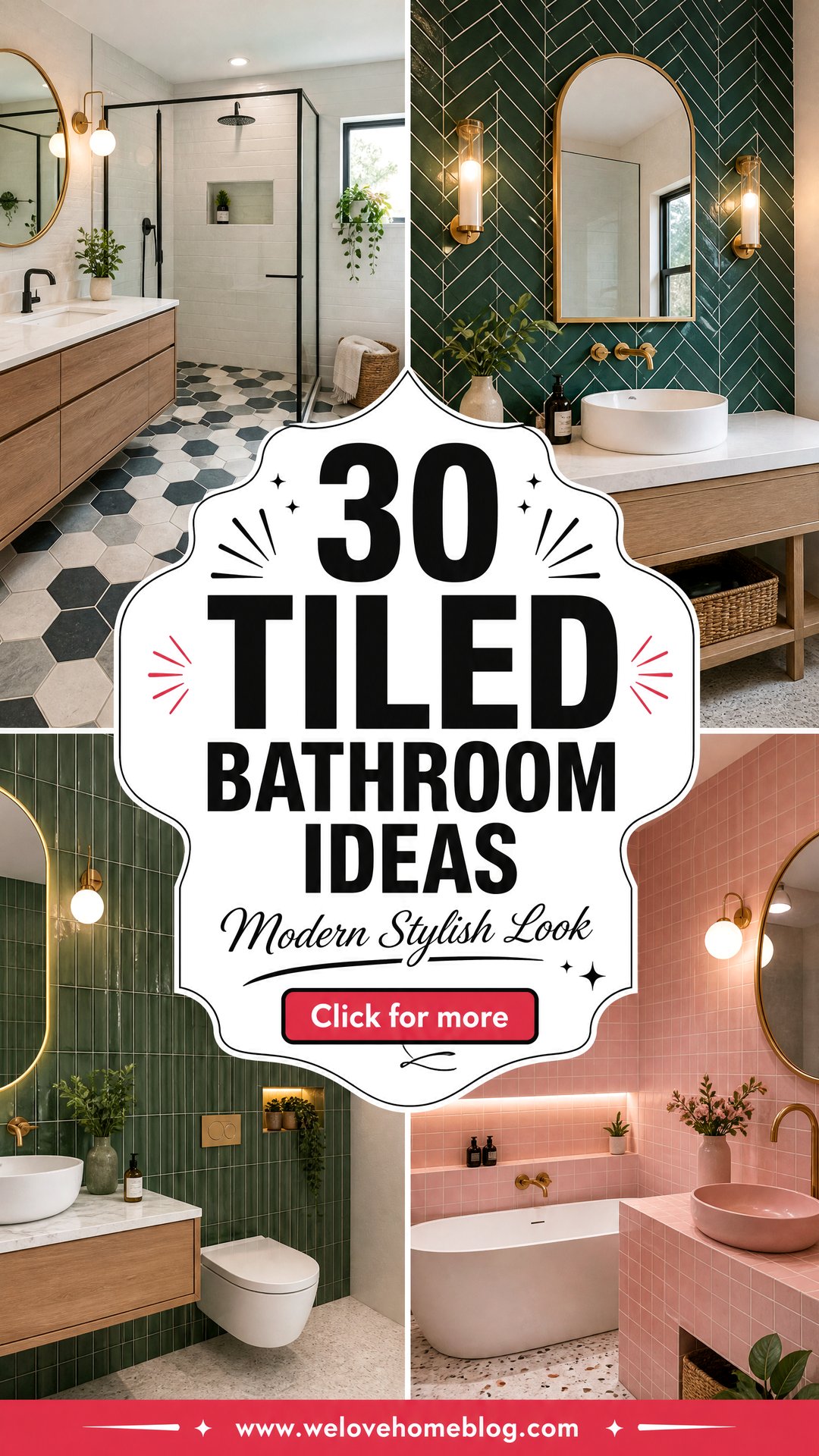 30 Tiled Bathroom Ideas for a Modern and Stylish Look - 30 Tiled Bathroom Ideas for a Modern and Stylish Look