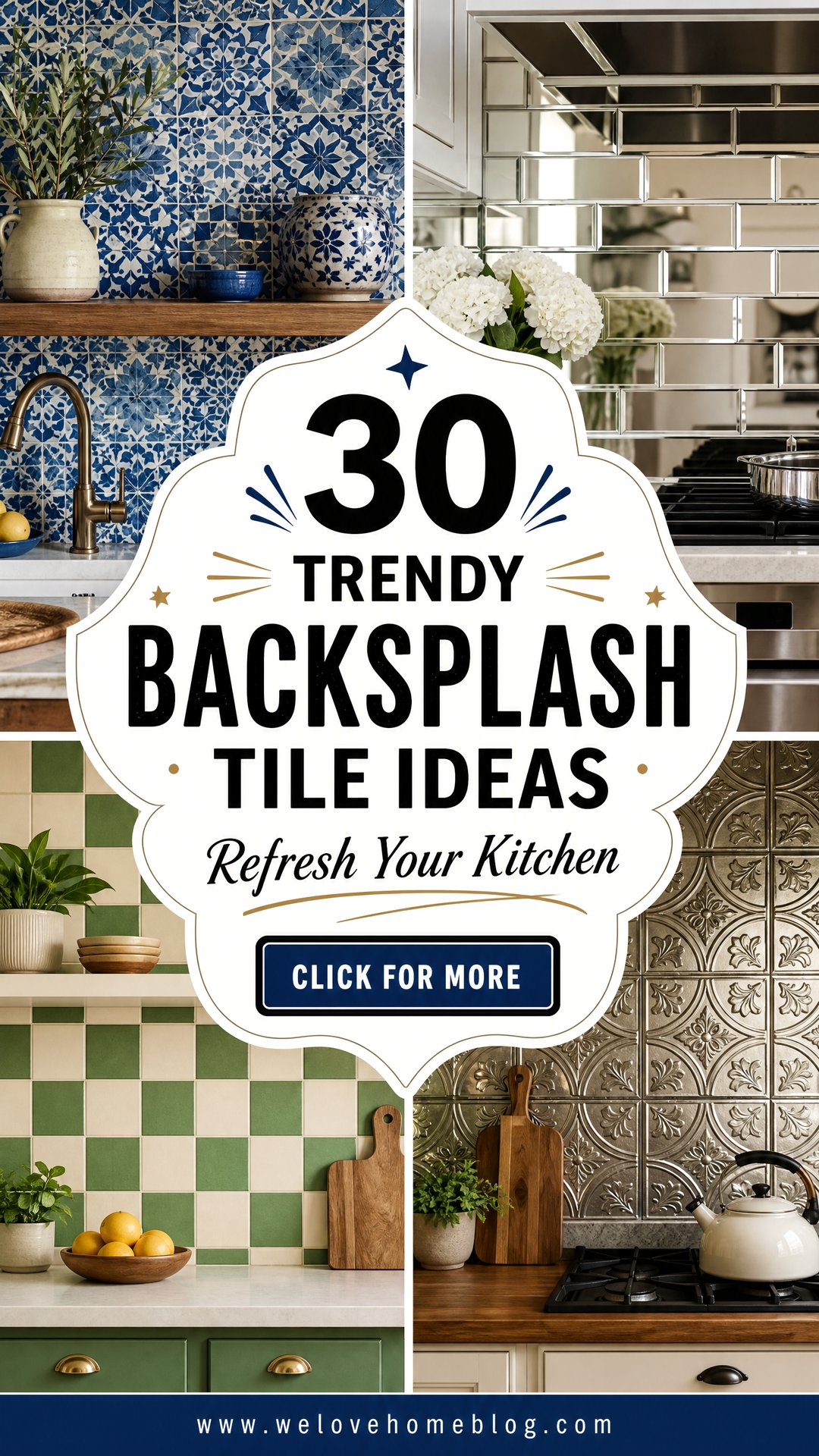 30 Trendy Backsplash Tile Ideas to Refresh Your Kitchen - 30 Trendy Backsplash Tile Ideas to Refresh Your Kitchen