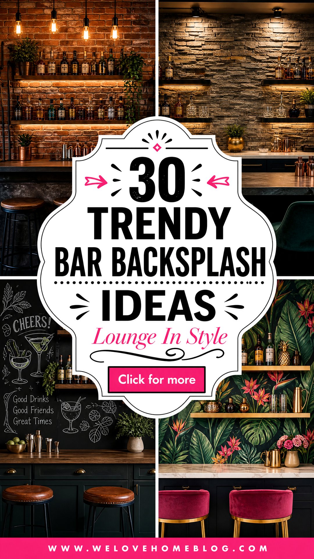 30 Trendy Bar Backsplash Ideas to Upgrade Your Lounge - 30 Trendy Bar Backsplash Ideas to Upgrade Your Lounge