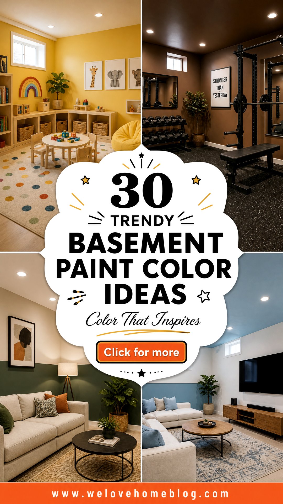 30 Trendy Basement Paint Color Ideas to Brighten Spaces - 30 Trendy Basement Paint Color Ideas to Brighten Spaces