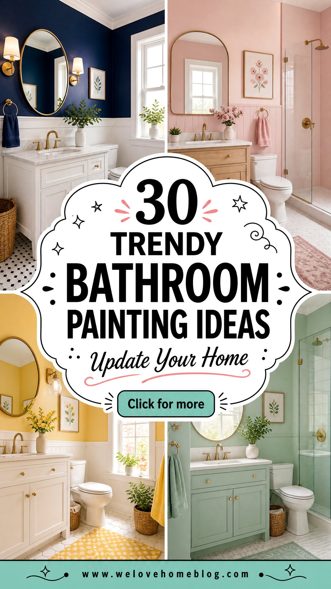 30 Trendy Bathroom Painting Ideas to Update Your Home - 30 Trendy Bathroom Painting Ideas to Update Your Home
