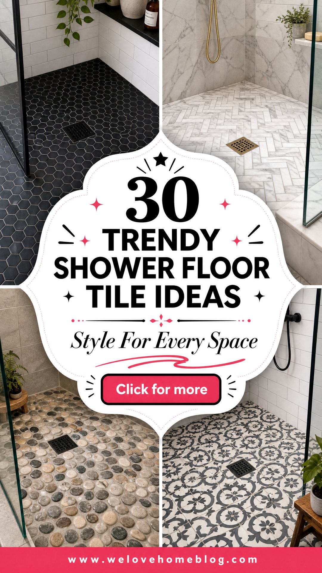 30 Trendy Shower Floor Tile Ideas for Every Style - 30 Trendy Shower Floor Tile Ideas for Every Style