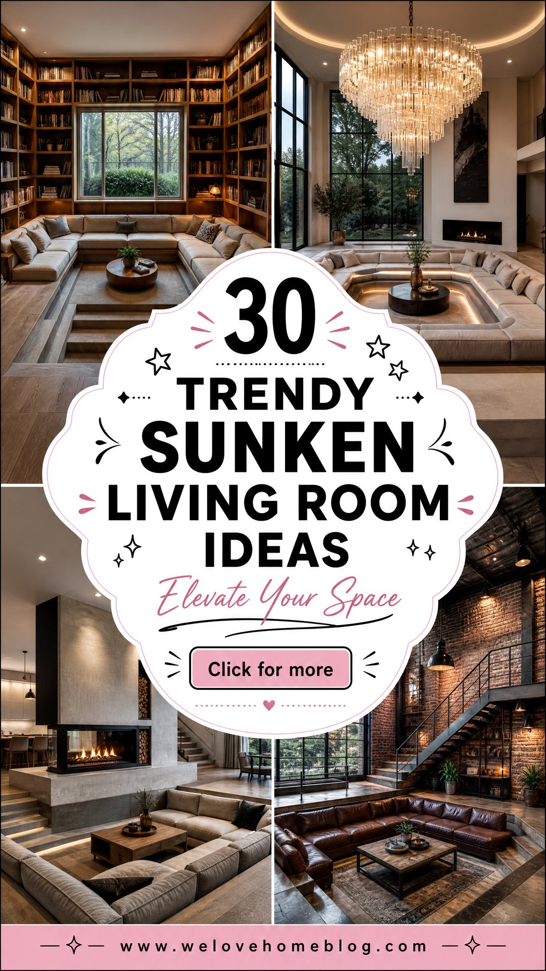30 Trendy Sunken Living Room Ideas to Elevate Your Space - 30 Trendy Sunken Living Room Ideas to Elevate Your Space