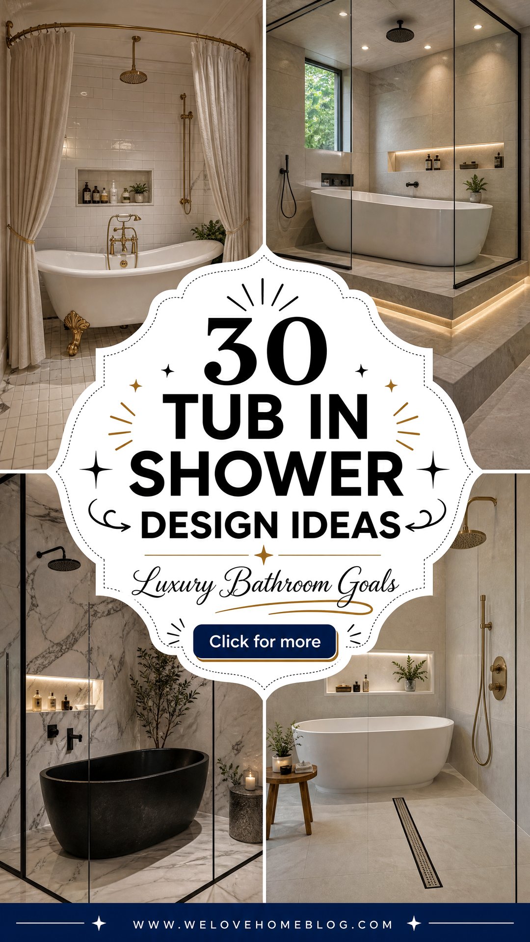 30 Tub in Shower Design Ideas for a Luxury Bathroom - 30 Tub in Shower Design Ideas for a Luxury Bathroom