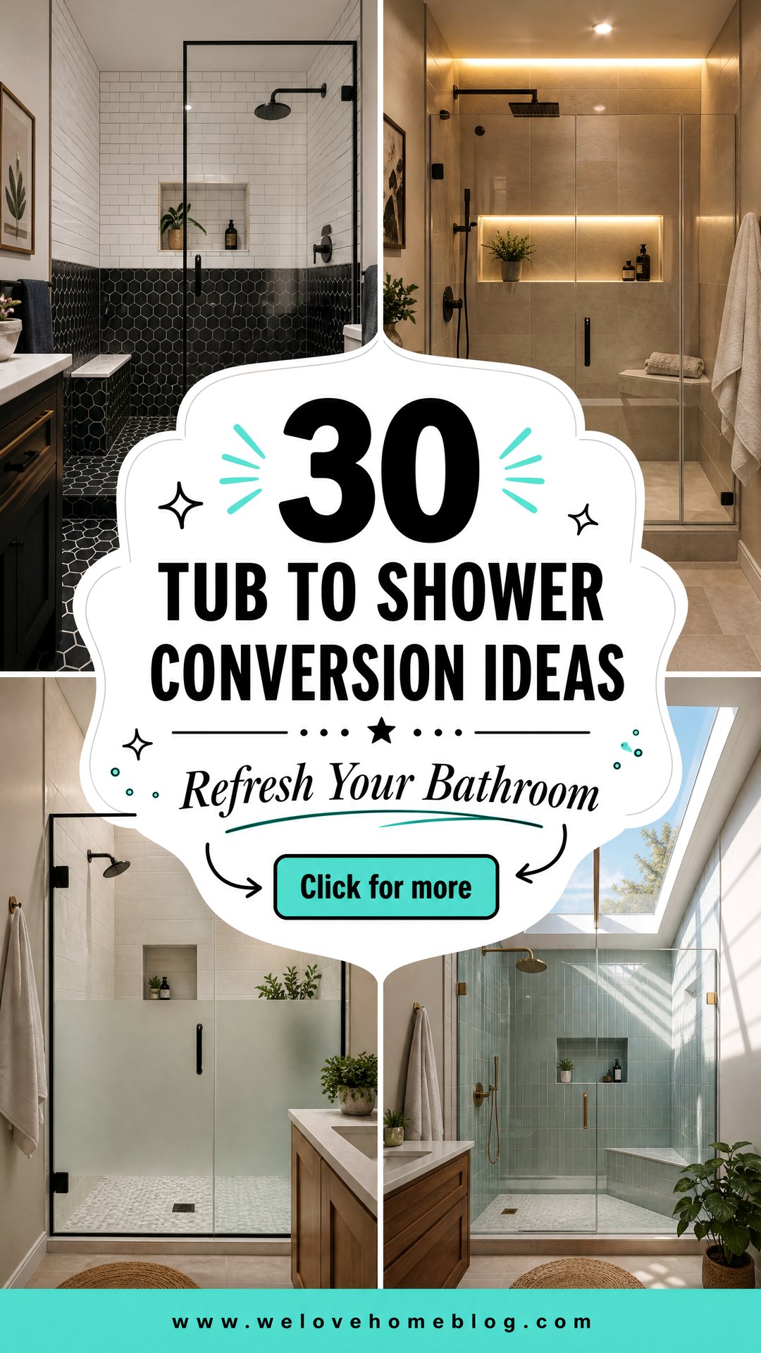 30 Tub to Shower Conversion Ideas for Your Bathroom - 30 Tub to Shower Conversion Ideas for Your Bathroom
