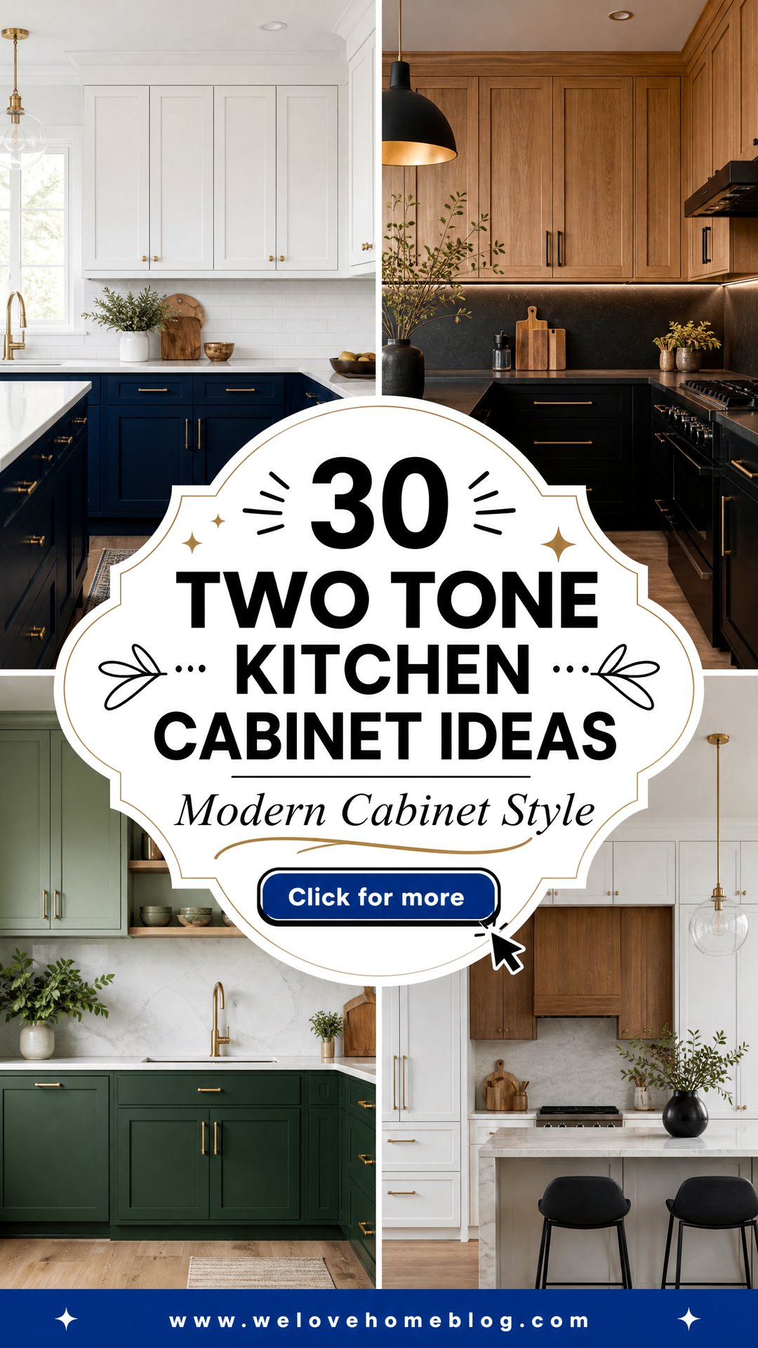 30 Two Tone Kitchen Cabinet Ideas for Modern Homes - 30 Two Tone Kitchen Cabinet Ideas for Modern Homes