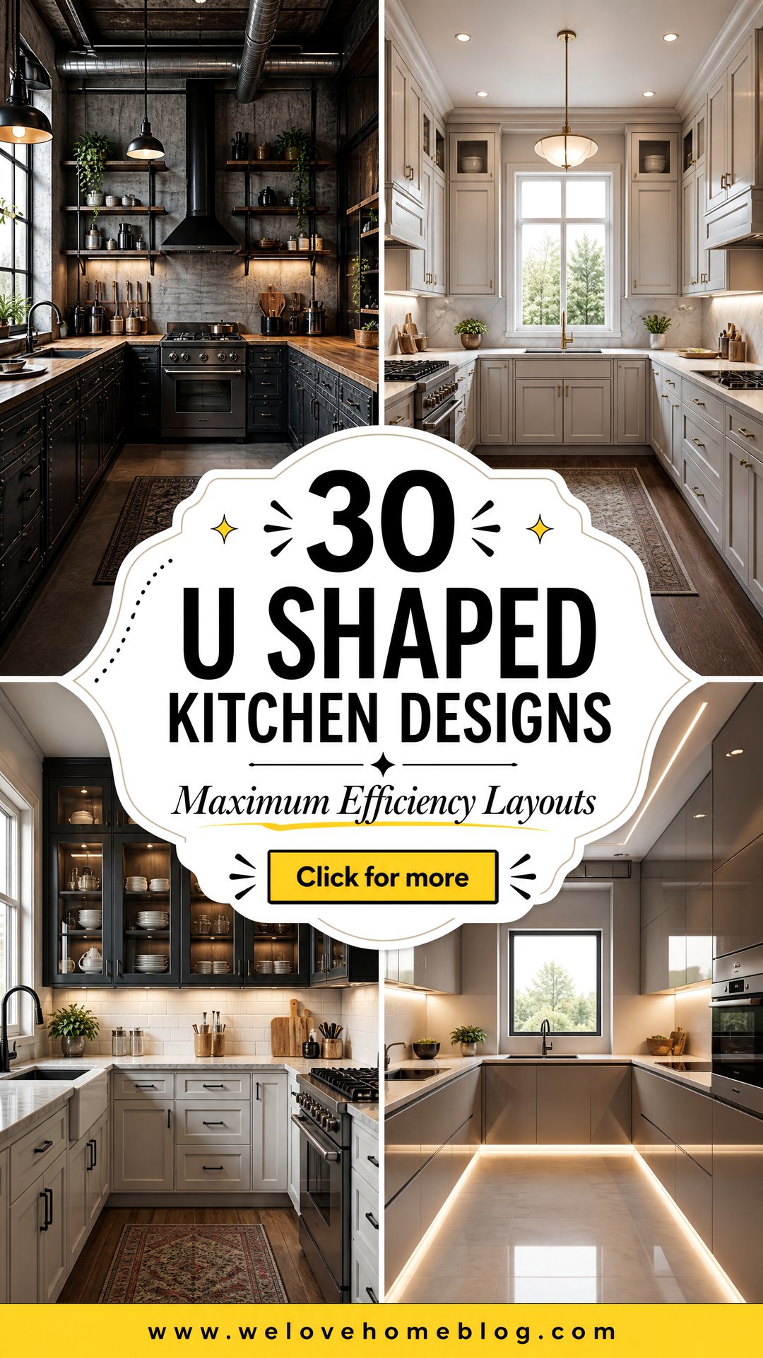 30 U Shaped Kitchen Designs for Maximum Efficiency - 30 U Shaped Kitchen Designs for Maximum Efficiency