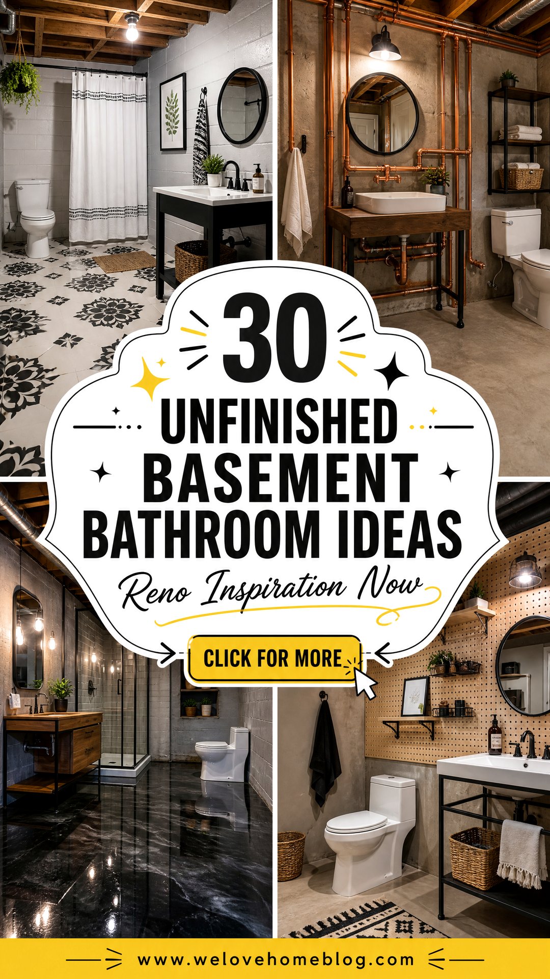 30 Unfinished Basement Bathroom Ideas for Your Reno - 30 Unfinished Basement Bathroom Ideas for Your Reno