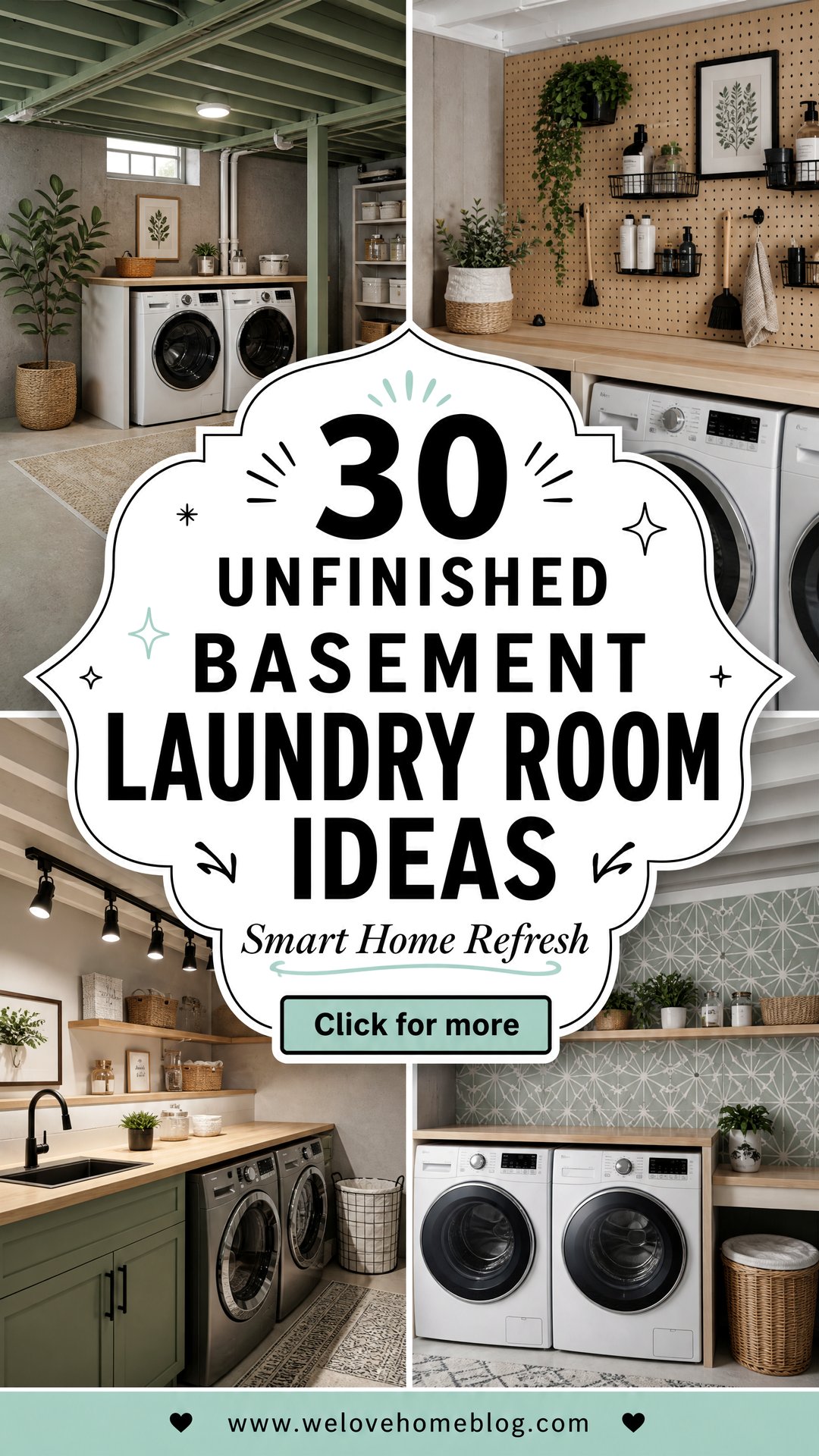 30 Unfinished Basement Laundry Room Ideas for Homes - 30 Unfinished Basement Laundry Room Ideas for Homes