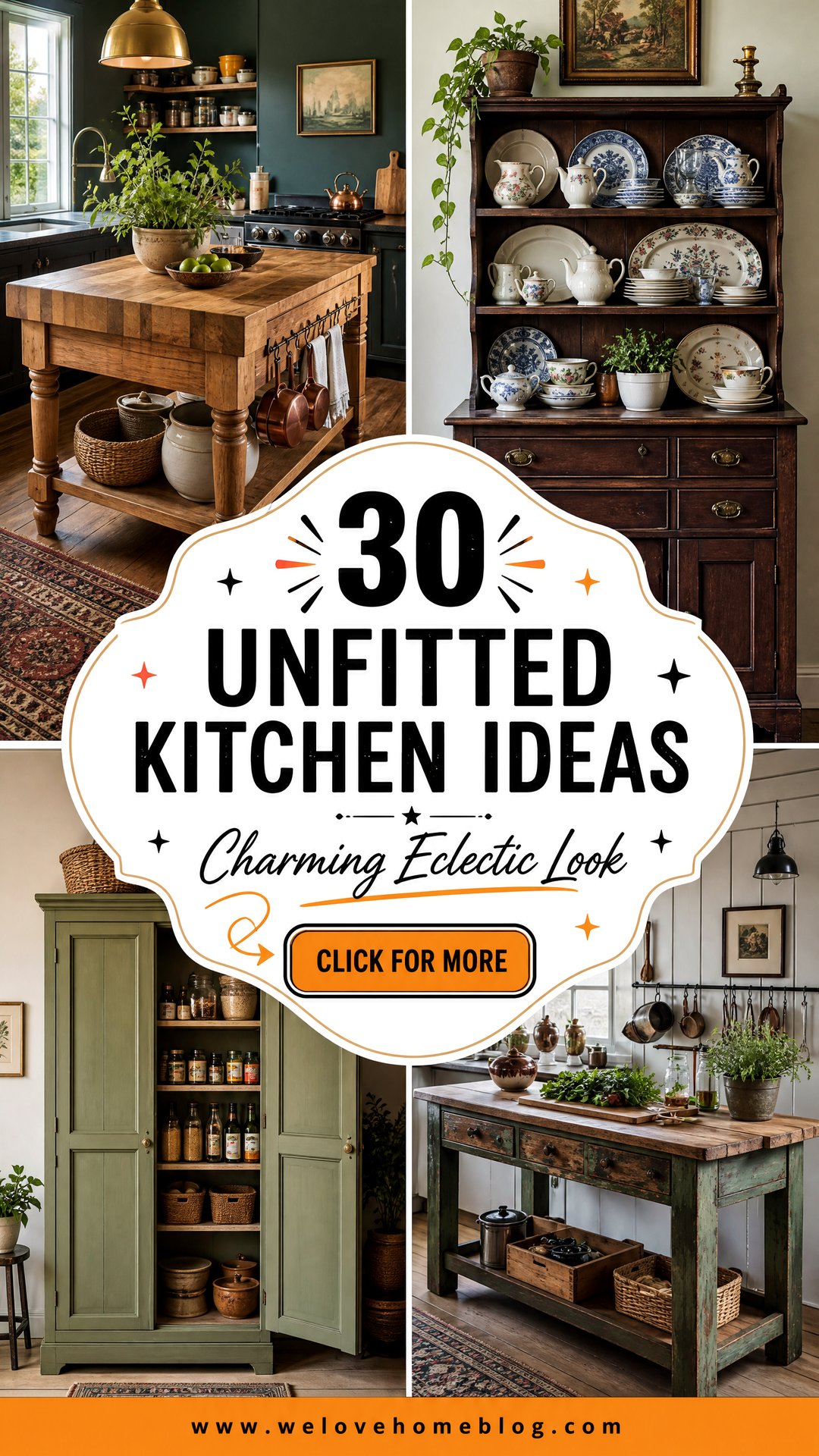 30 Unfitted Kitchen Ideas for a Charming Eclectic Look - 30 Unfitted Kitchen Ideas for a Charming Eclectic Look