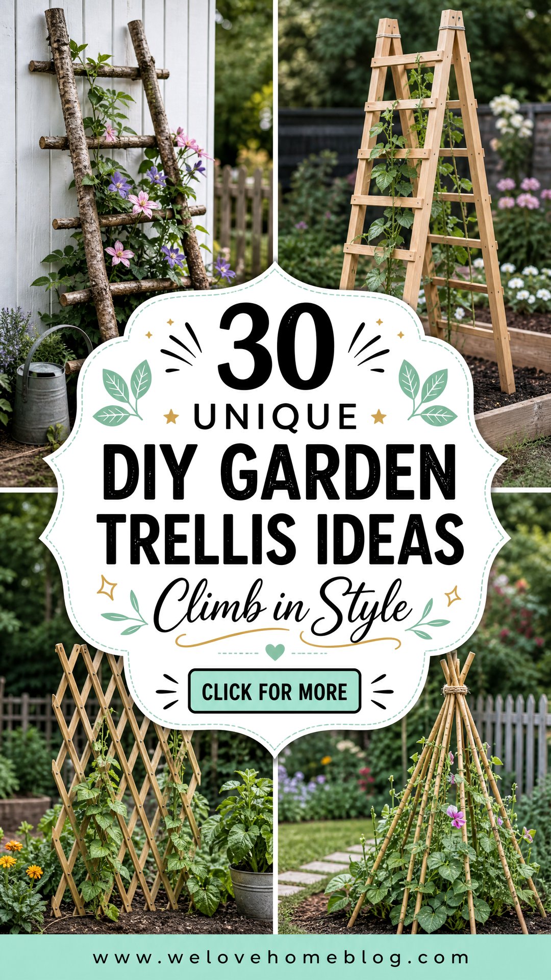 30 Unique DIY Garden Trellis Ideas for Climbing Plants - 30 Unique DIY Garden Trellis Ideas for Climbing Plants