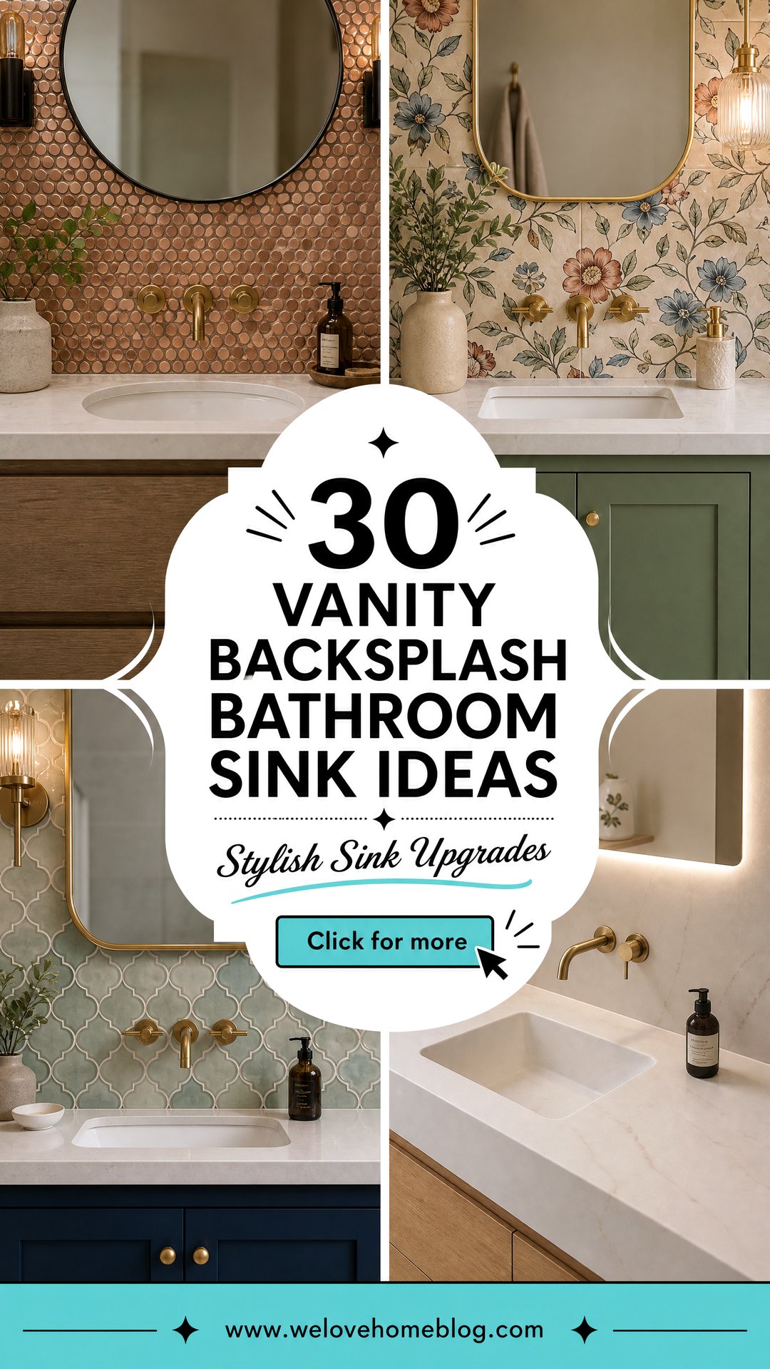 30 Vanity Backsplash Bathroom Sink Backsplash Ideas - We Love Home Blog