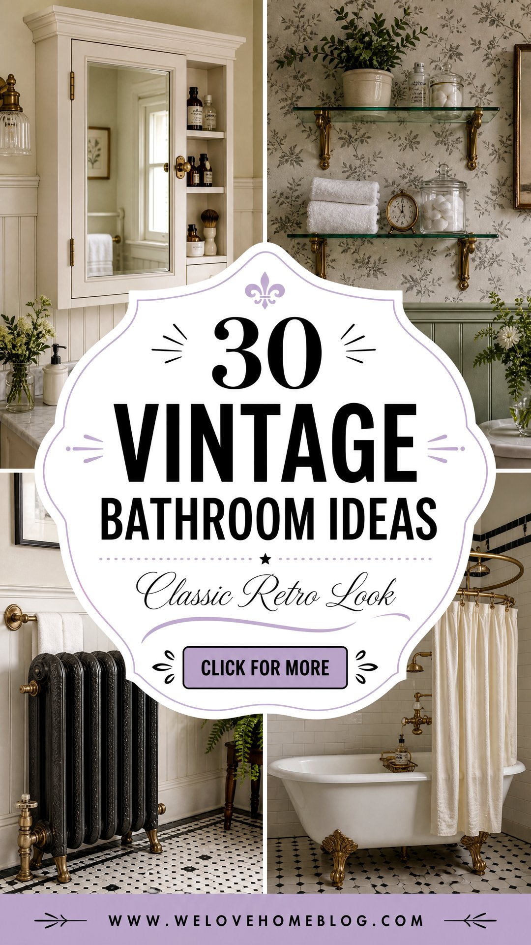 30 Vintage Bathroom Ideas for a Classic and Retro Look - 30 Vintage Bathroom Ideas for a Classic and Retro Look