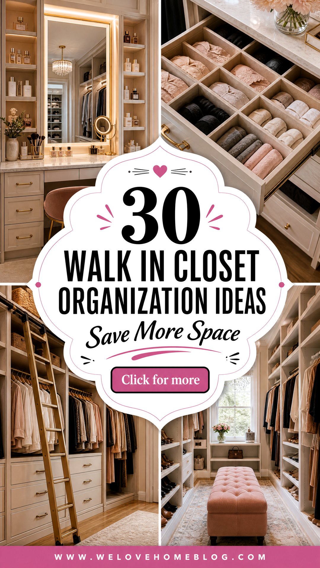 30 Walk in Closet Organization Ideas to Save Space - 30 Walk in Closet Organization Ideas to Save Space