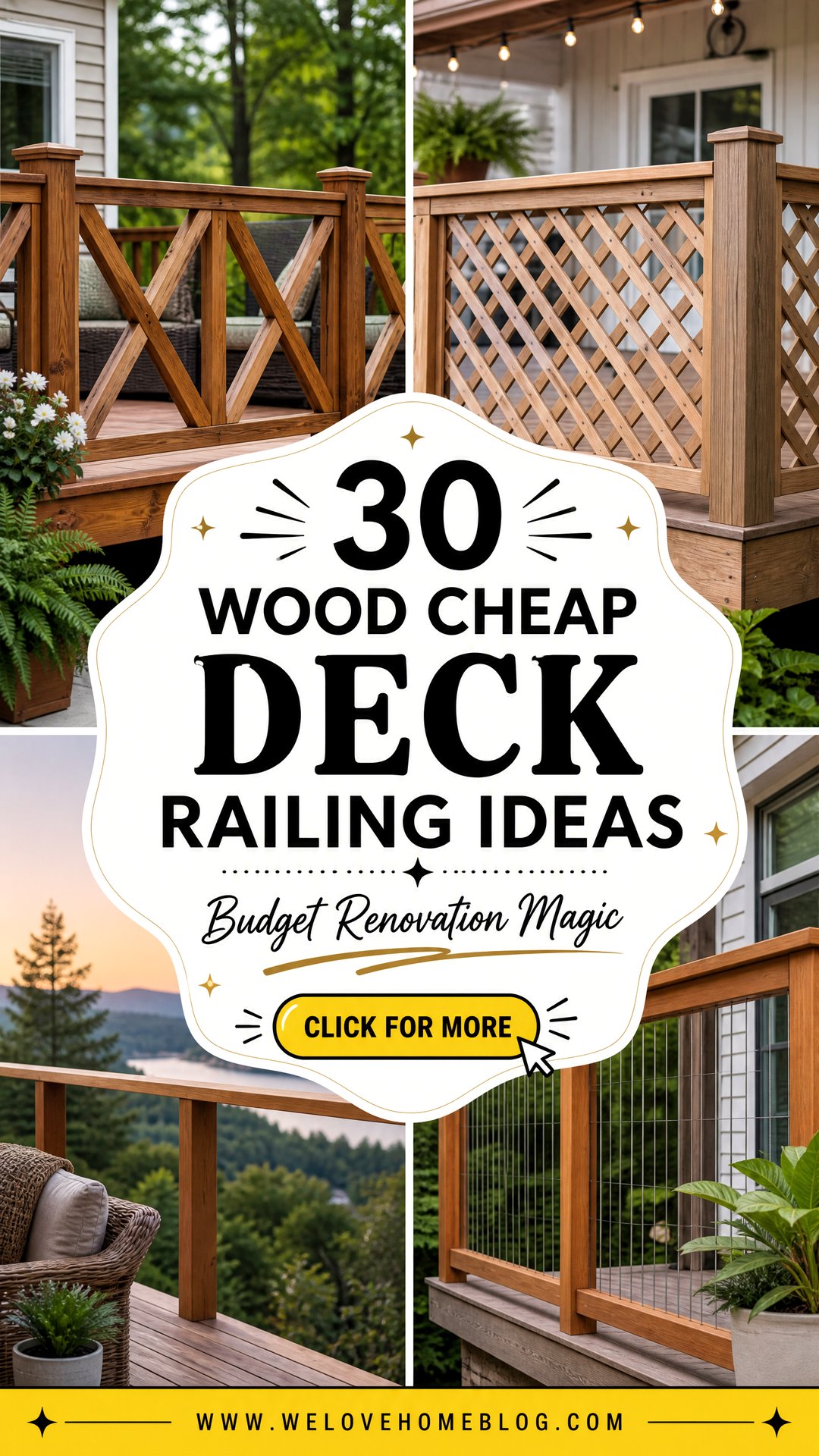 30 Wood Cheap Deck Railing Ideas for Budget Renovation - 30 Wood Cheap Deck Railing Ideas for Budget Renovation
