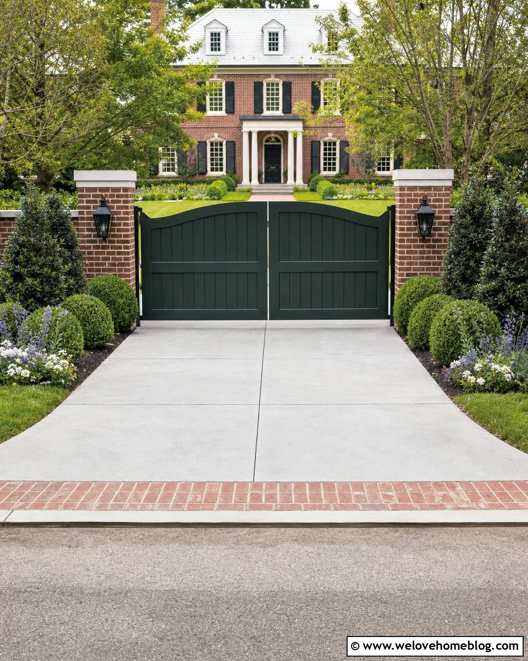 Accoya Wood Gate With Brick Pillars - 20 Accoya Wood Driveway Gates Ideas