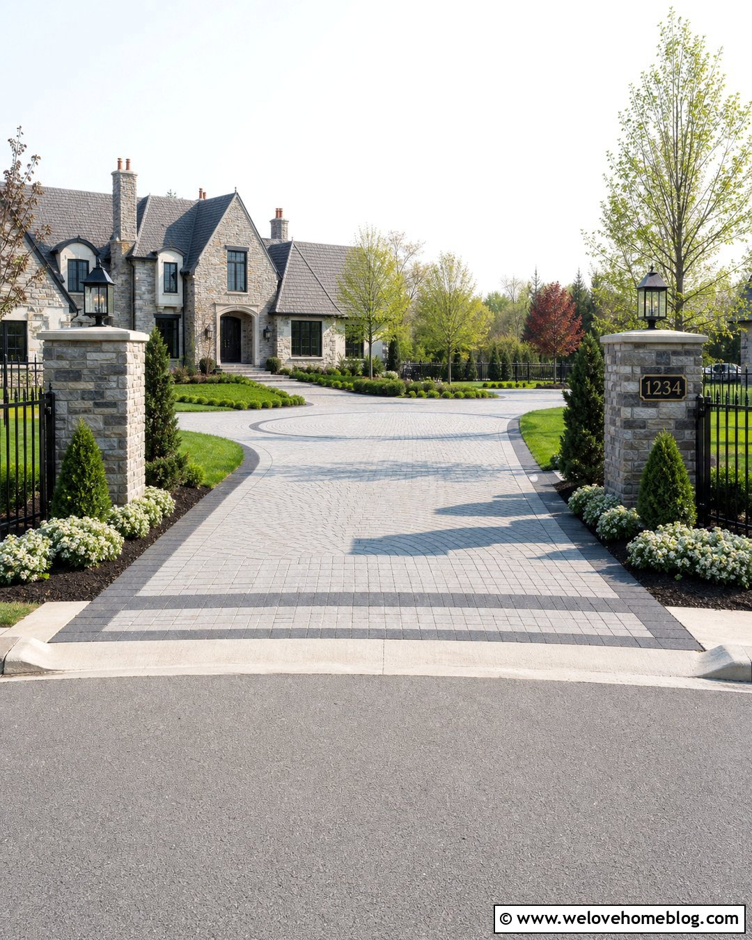 Address Sign Between Driveway Pillars - 35 house number sign for yard driveways ideas