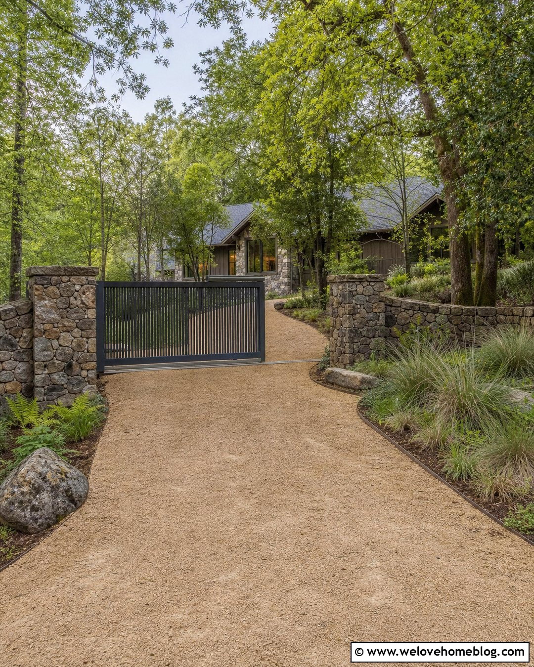 Aluminium Sliding Driveway Gate With Stone Pillars - 20 aluminium sliding driveway gates ideas