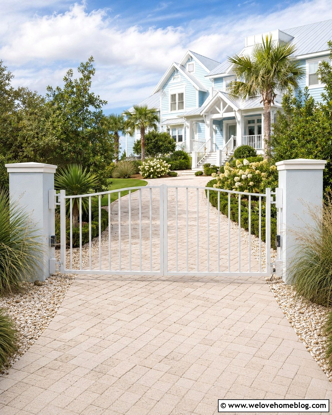 Aluminum Automatic Gate for Coastal Home - 20 driveway automatic gate ideas