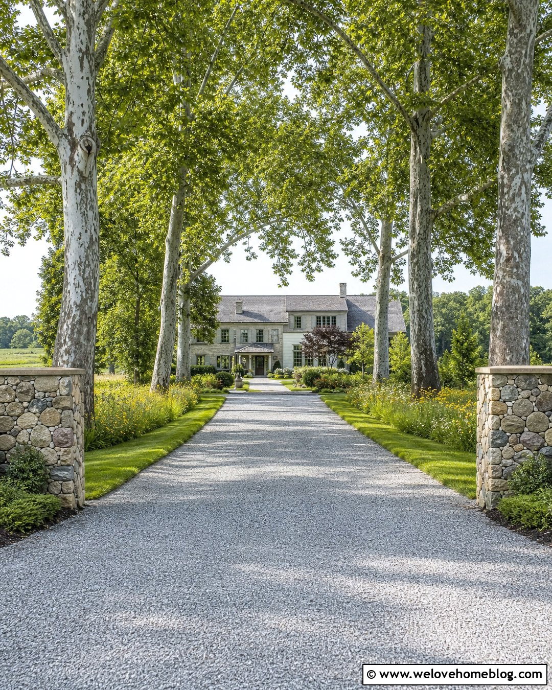 American Sycamore Estate Gravel Driveway - 20 Fast Growing Driveway Trees Ideas