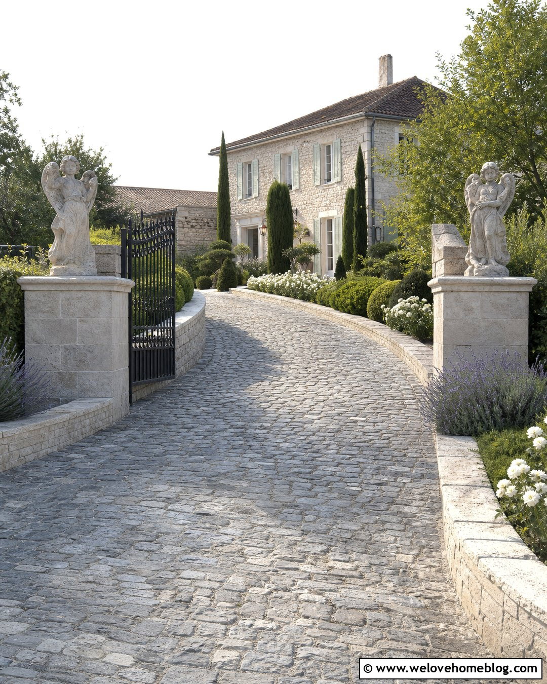 Angel Statues for Traditional Driveway - 20 Driveway Entrance Statues Ideas
