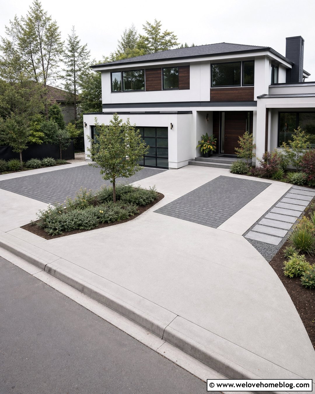 Angled Driveway Parking Bays - 25 Driveway Parking Ideas