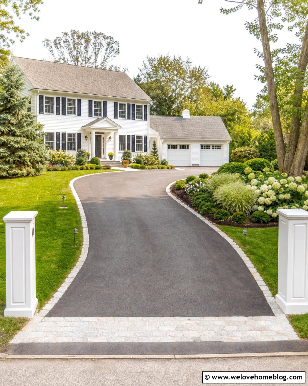 Angled Driveway With Curved Transition - 20 Angled Driveway Ideas